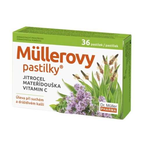 DR.MULLER PHARMA Müllerovy pastilky s jitrocelem a mateříd.36ks ZP